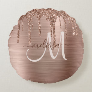 Coussins Ronds Parties scintillant Rose Chic Gold Driving
