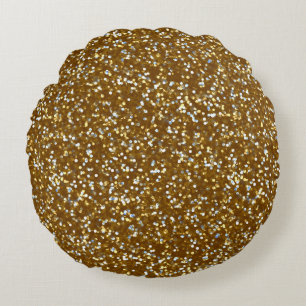 Coussins Ronds Parties scintillantes d'or de scintillement