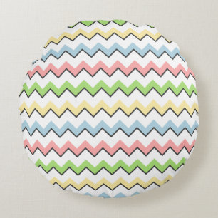 Coussins Ronds Pastel Chevron-Drop Shadow par Shirley Taylor