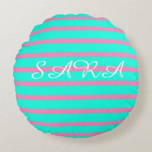 Coussins Ronds Pastel Turquoise Bleu Vert Et Rose
