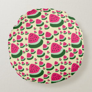 Coussins Ronds Pastèques Fantaisistes Motif de Fruits d'Été Migno