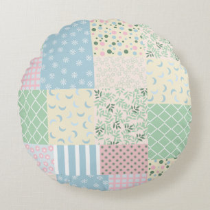 Coussins Ronds Patchwork