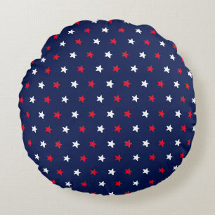 Coussins Ronds Patriotique rouge blanc marine bleu étoile motif m