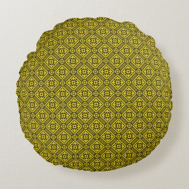 Coussins Ronds Pattern de Medieval Yellow (Devant)