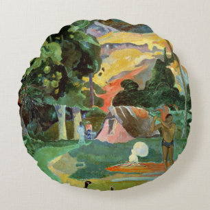 Coussins Ronds Paul Gauguin Matamoe ou, paysage avec des paons