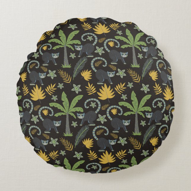 Coussins Ronds Paume de singe motif sans soudure (Devant)