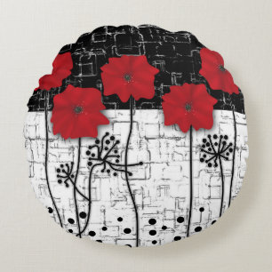 Coussins Ronds Pavot rouge