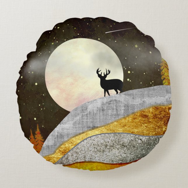 Coussins Ronds Paysage de Deer Moon (Devant)