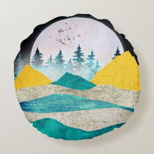 Coussins Ronds Paysage de lever de superlune