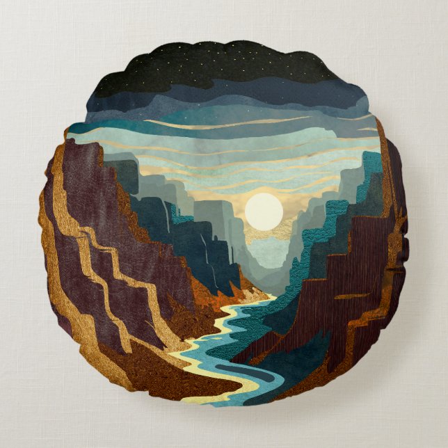 Coussins Ronds Paysage du Canyon Sunset (Devant)