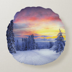 Coussins Ronds Paysage hivernal