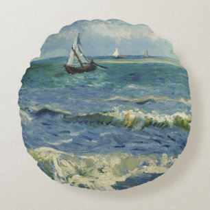 Coussins Ronds Paysage marin de Van Gogh à Saintes Maries de la M