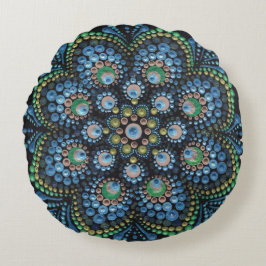 Coussins Ronds Peacock Dot Mandala Lance Oreiller