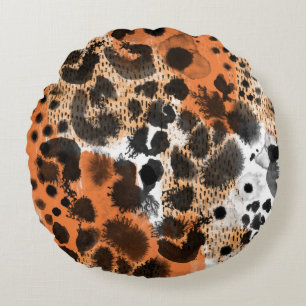 Coussins Ronds Peau animale : motif léopard créatif.