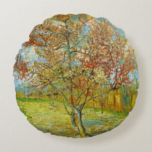 Coussins Ronds Pêcher rose en fleurs de Vincent van Gogh