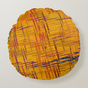 Coussins Ronds Peinture à l'huile décorative. Art dynamique et dy