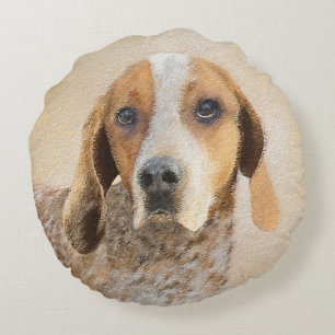 Coussins Ronds Peinture américaine anglaise sur pilon - Chien Art