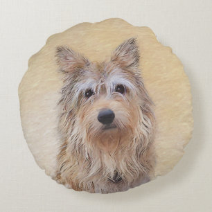 Coussins Ronds Peinture Berger Picard - Joli art original chien