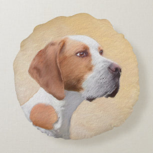 Coussins Ronds Peinture de pointeur - jolie art original de chien