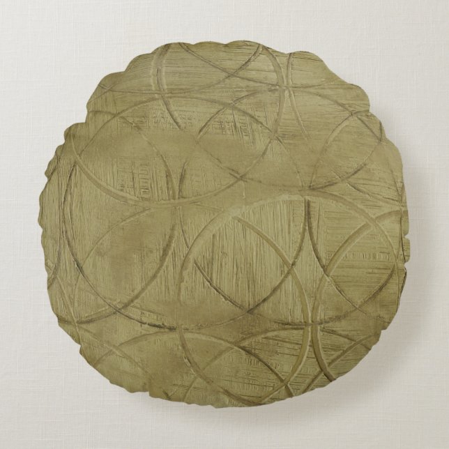 Coussins Ronds Peinture des cercles liés par Jennifer Goldberger (Devant)