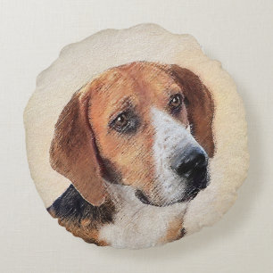 Coussins Ronds Peinture Harrier - Joli art original chien