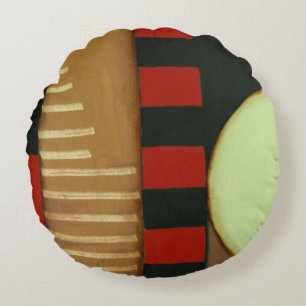 Coussins Ronds Peinture lambrissée par style contemporain de