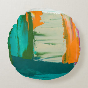 Coussins Ronds Peinture libre multicolore d'expression