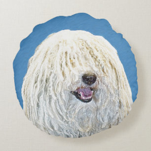 Coussins Ronds Peinture Puli - Cute Original Chien Art