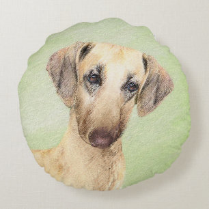 Coussins Ronds Peinture Sloughis - Joli art original pour chien