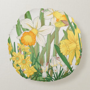 Coussins Ronds Peinture sur bois de narcisse, Tanigami Kônan, 191
