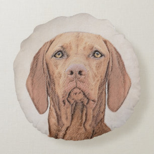 Coussins Ronds Peinture Vizsla - Joli art original chien