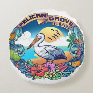 Coussins Ronds "Pelican Grove, Floride : Où la tranquillité renco
