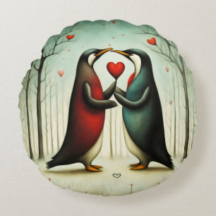 Coussins Ronds Penguin Love 2