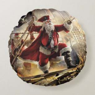 Coussins Ronds Père Noël Est Un Pirate