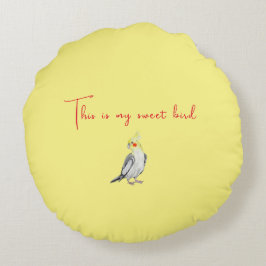 Coussins Ronds Perroquet aquarelle joli Cockatiel. 