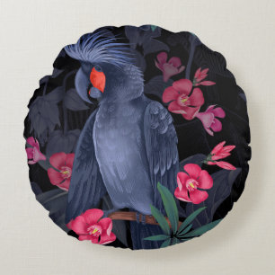 Coussins Ronds Perroquet floral exotique : Nature tropicale