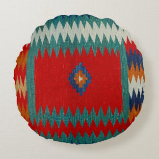 Coussins Ronds Perse Safreh I Chevron Turquoise 