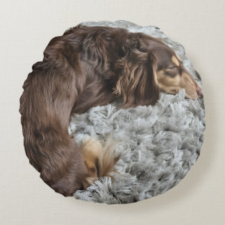Coussins Ronds Personalize Dog Lover Pillow-Use Your Pet's Photo