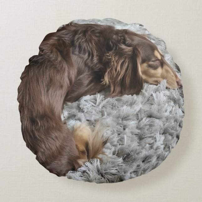 Coussins Ronds Personalize Dog Lover Pillow-Use Your Pet's Photo (Devant)