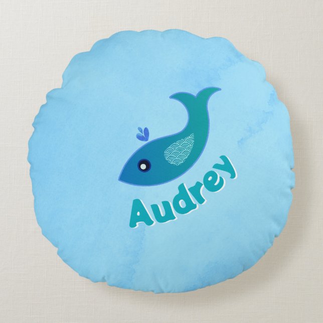 Coussins Ronds Personnalisé "Gulp, Gulp" (Devant)