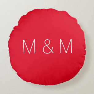 Coussins Ronds Personnaliser avec les initiales couple monogramme