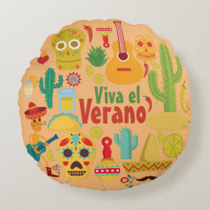 Coussins Ronds Personnaliser Cool Mexique Monuments Design