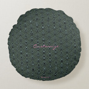 Coussins Ronds pèse-sirène Thunder_Cove gris noir