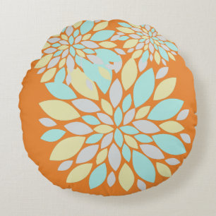 Coussins Ronds Pétales de fleurs de couleur pastel magique