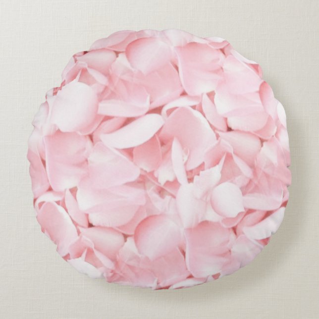 Coussins Ronds Pétales de roses roses pour bébés (Devant)