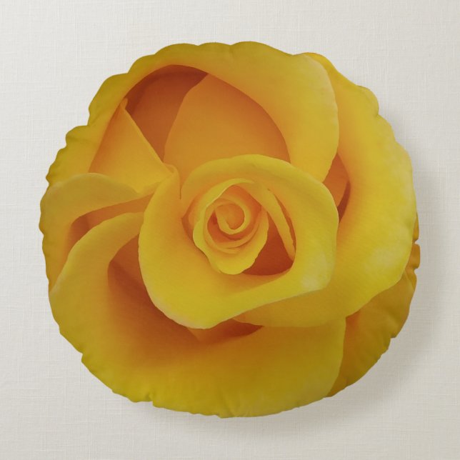 Coussins Ronds Pétales romantiques de rose jaune (Devant)