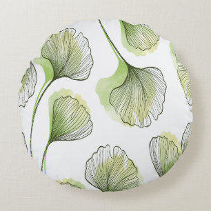 Coussins Ronds Pétales verts