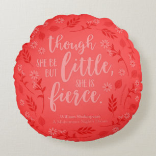 Coussins Ronds Petit mais féroce William Shakespeare floral roug
