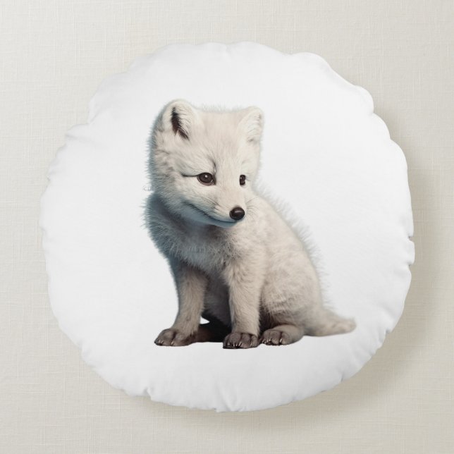 Coussins Ronds Petit renard polaire (Devant)