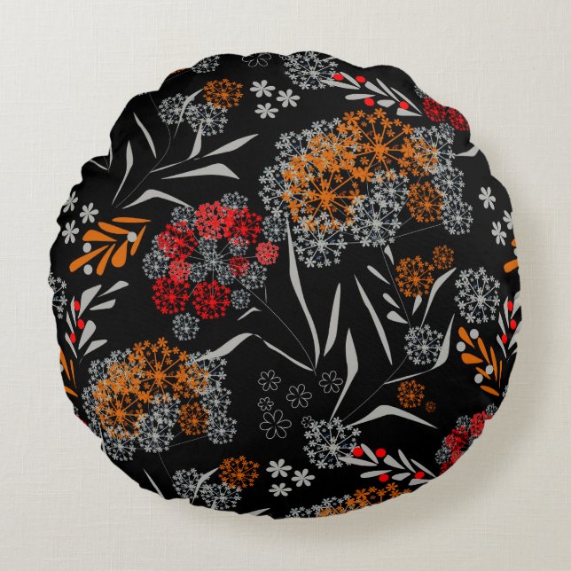 Coussins Ronds Petites fleurs mignonnes sans couture motif floral (Devant)